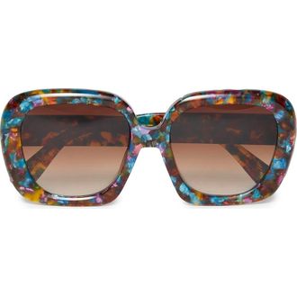 Lele Sadoughi Jackie Square Sunglasses in Calico Midnight 999 at Nordstrom