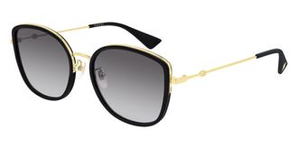 Gucci GG0606SK Asian Fit 001 Womens Sunglasses Black Size 56