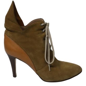 Chlo&eacute; Pre-owned Womens Gibbon 90 Boots in Brown Suede - Size 40.5 EU/IT