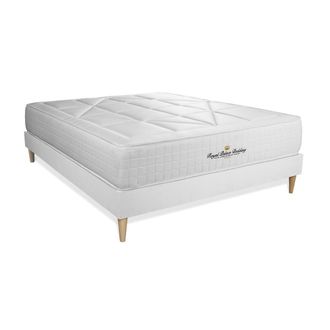 Royal Palace Bedding Royal Palace Bedding - Base Tapizada Blanco + Colch&oacute;n Con Muelles Y Viscoel&aacute;stica 140 X 200