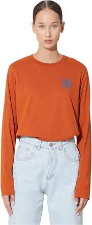 Fj&auml;llr&auml;ven 1960 Logo Longsleeve - Dames - Longsleeves - Oranje - S - Katoen - Tops