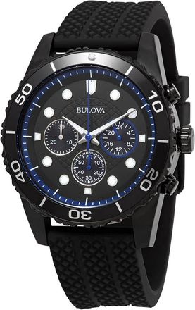 Bulova Chronograph Quartz Black Dial Mens Watch 98A211