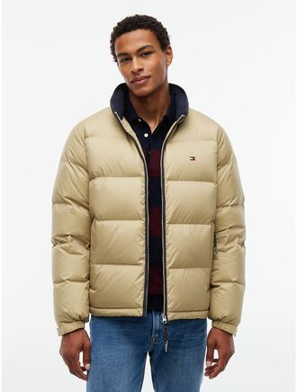 Tommy Hilfiger Mens Water-Repellent Ripstop Down Jacket - Khaki - L
