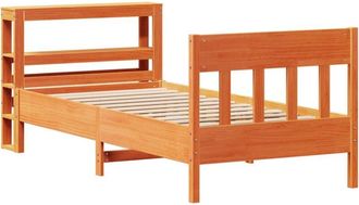 vidaXL Vidaxl - Bed Frame without Mattress Wax Brown 75x190 cm Small Single Solid Wood Pine