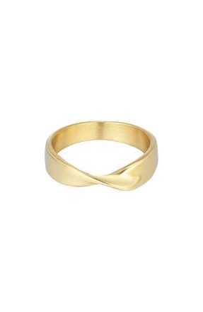 Adornia 18K Gold Plated Twisted Band Ring at Nordstrom Rack, Size 7