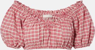 Faithfull The Brand Murcia checked cotton crop top