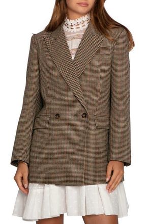 Belle & Bloom Big Brother Talk Double Breasted Blazer in Beige at Nordstrom, Size Small