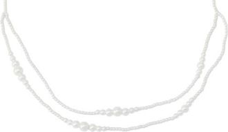 AllSaints Faux Pearl Layered Necklace in Gold/Pearl at Nordstrom