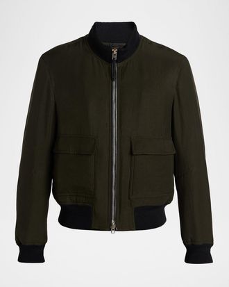 Tom Ford Mens Flap-Pocket Bomber Jacket