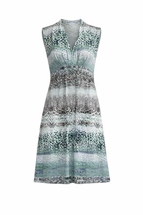 M&oacute;veis Conquista Elegante midi-jurk met V-hals en print, met een zwierig silhouet