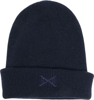 Barrie embroidered-logo knit beanie - unisex - Cashmere - One Size - Blue