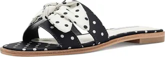 Steve Madden Hadyn Womens Sandals Black/White Polka Dot Scarf : 6.5 M, Leather