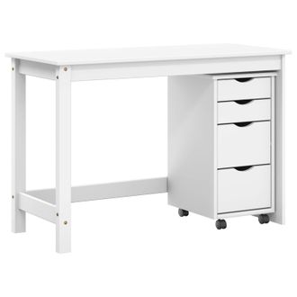 vidaXL Juego De Escritorio Y Armario Rodante Moss 2 Pcs Blanco Vidaxl