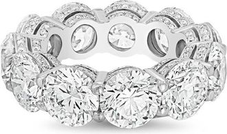 Diana M. Jewels 14kt white gold 13.00cts Lab-Grown Round Diamond Eternity Band with Micro Pav&eacute;