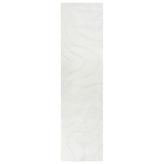 Beliani Alfombra De Pasillo Moderna Forma Rectangular Jacquard 80 X 300 Cm Pelo Corto Blanco Crema Selvori