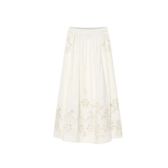 Forte_Forte Midi Skirts, female, Beige, Size: S Poplin Midi Skirt