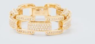 Shay Jewelry Deco Link 18kt gold ring with diamonds