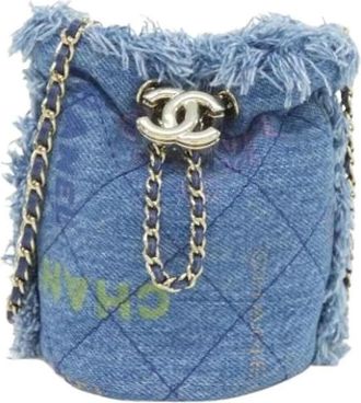 Chanel Pre-owned Bucket Bags, female, Blue, Size: ONE SIZE Pre-owned Vintage Bucket Bag