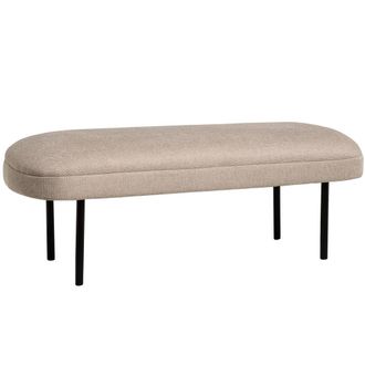 Koketto Home Banqueta redondeado tapizado beige con patas negras