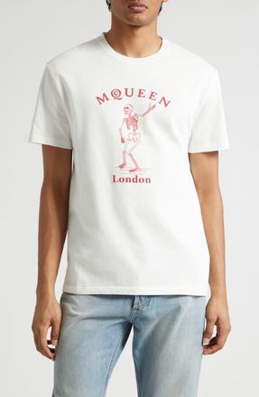 Alexander McQueen Skeleton Graphic T-Shirt in White /Red at Nordstrom, Size Xx-Large