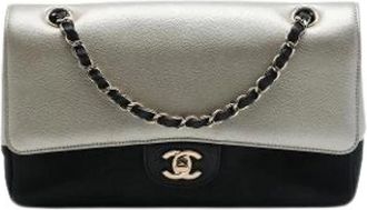 Chanel Pre-owned Vintage Double Flap Schoudertas - Dames - Vintage Schoudertas - Grijs - ONE Size - Leer - Vintage