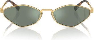 Miu Miu Sunglasses Mu56 Zs 5 Ak04 M Gold/Green Silver Mirror Women