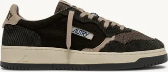 Autry MEDALIST LOW SNEAKERS IN BROWN CLIMBING IVY AND SEDIMENT VELVET