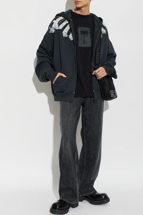 Palm Angels Oversize Hoodie With Hood, Mens, Black