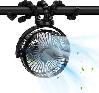 OEM Ventilador Port&aacute;til Para Cochecito, 20 Horas De Autonom&iacute;a, Peque&ntilde;o Ventilador Giratorio De 360 Grados, Asiento De Coche, Cuna, Cinta De Correr