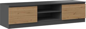 Topeshop Topeshop - Tivoli - Mueble De Tv De Estilo Moderno - 140x40x36cm - 2 Nichos + 2 Puertas - Almacenamiento De Equipos De Tv/audio
