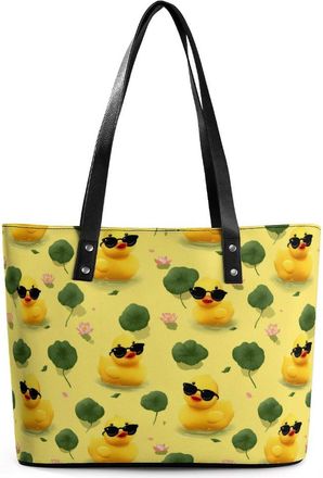 Generic Rubber Duck Eyesglasses Tote Bags for Women Cute Shoulder Purses Handbags