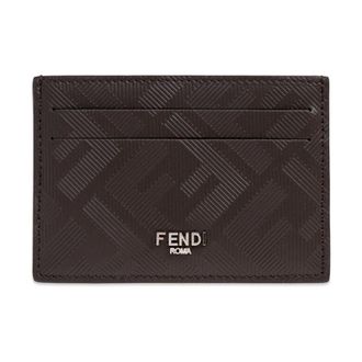 Fendi Shadow Slim Card Holder - male - Fendi - Wallets & Cardholders - Brown - ONE SIZE - Accessories