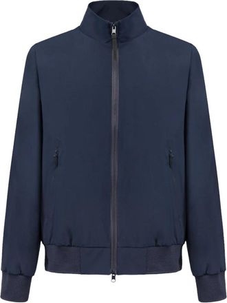 People of Shibuya Iconische bomberjack met laser gesneden details - Heren - Bomber jackets - Blauw - XL - Leer - Jassen