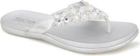 Kenneth Cole Reaction Glam-Athon Embellished Thong Sandal in Silver at Nordstrom Rack, Size 5.5