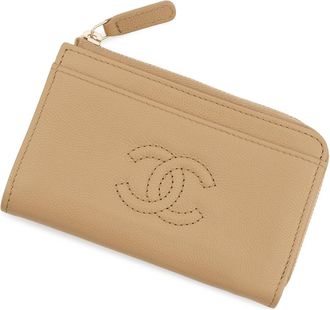 Chanel Beige Grained Calfskin Coin Purse/Coin Case (Pre-Owned)