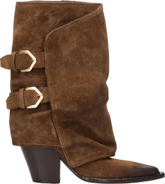Elena Iachi Cowboylaarzen - Dames - Cowboylaarzen - Bruin - 40 EU - Leer - Schoenen