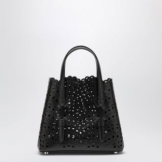 Alaia Mina 20 Vienne calfskin tote bag in black