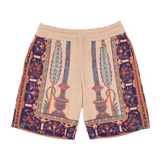 Dolly Noire Beige Persian Rug Sweatshorts Tracksuit Trousers - male - Dolly Noire - Casual Shorts - Beige - L - Shorts