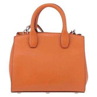 Ferragamo Pre-owned Leren Handtas - Dames - Pre-owned - Oranje - Maat: ONE Size Leer
