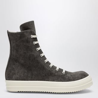 Rick Owens Sneaker Tower grigio polvere/bianco latte effetto velluto