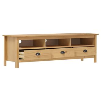 Berkfield Home TV Cabinet Hill Honey Brown 158x40x47 cm Solid Pine Wood | Size: 158 x 40 x 47 cm