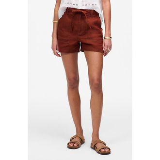 Madewell Drawstring Linen Shorts in Henna at Nordstrom, Size Xx-Large