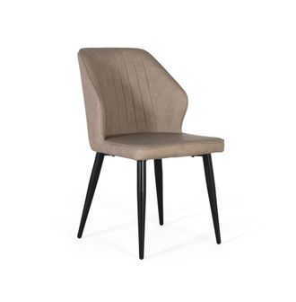 Giner&Colomer Set de dos sillas tapizadas en color gris y patas de acero