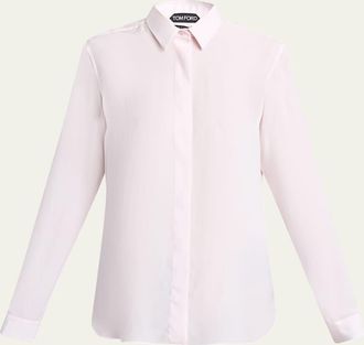 Tom Ford Silk Crepe De Chine Button-Down Blouse