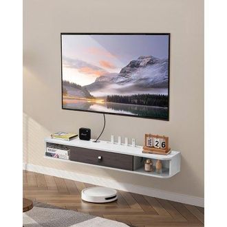 OEM Mueble De Tv En La Pared, Estante Flotante Para Tv 1200 X 236 X 160 Mm Con Orificio Para Cable, Armario De Pared Para Reproductor De Dvd, Decodificado