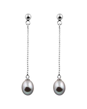 Splendid Pearls Plated Silver 7.5-8Mm Freshwater Pearl Drop Earrings