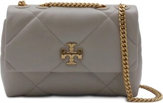 Tory Burch Small Kira Diamond Quilt Schoudertas - Dames - Schoudertassen - Grijs - ONE Size - Leer - Tassen