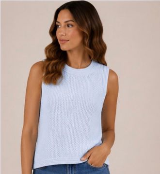Autumn Cashmere Texture Stitch Tank In Freeze