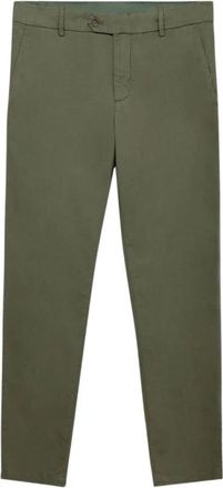 Brooks Brothers Stretch Katoen Micro-Patroon Chino - Heren - Chinos - Groen - W38 - Katoen - Broeken