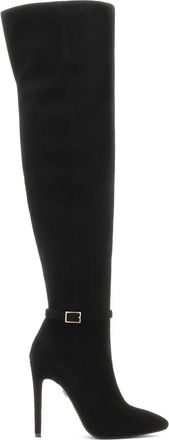 Kazar Su&egrave;de overknee laarzen op een hoge stilettohak. Dit product valt klein uit. - Dames - Over de knie laarzen - Zwart - 40 EU - Su&egrave;de - Schoenen